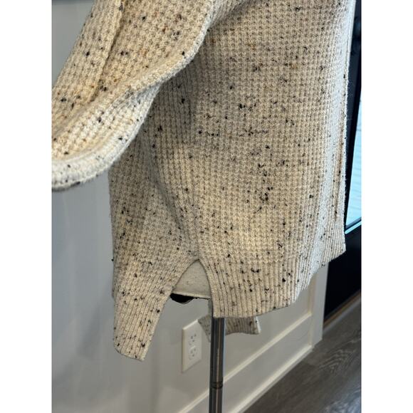 Kaisley Waffle Knit Neutral Speckled Sweater Top Women's Small - Picture 5 of 10